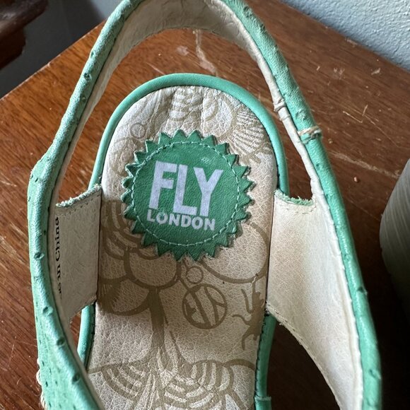 FLY LONDON Ylfa mint green lace up wedge sandals EU 36 / US 5.5-6 - Picture 7 of 9